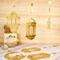 24 Pieces Islamic Star Moon Lantern Ramadan Garland Eid Decoration Streamer Ramadan Mubarak Party Banner Backdrop Shining Hanging Wall Decorations for Home Wedding Decor Islam Party(Gold)